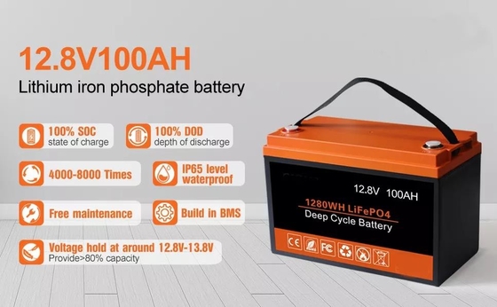 Baterai Penyimpanan Energi Surya 12kg UN38.3 100AH ​​12V LiFePO4 Baterai Deep Cycle