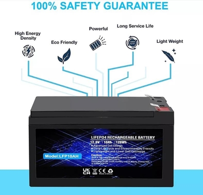 Baterai Lithium Phosphate 12.8V 10Ah Dibangun Dengan Baterai Isi Ulang LiFePO4