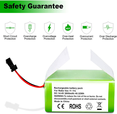 RoboVac Vacuum Cleaner Baterai Lithium 11S 15C 15T 14.4V 2800mAh Baterai Li Ion