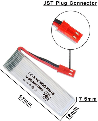 Paket Baterai Polimer Li Ion Isi Ulang NCM 3.7V 500mAh Baterai Lipo