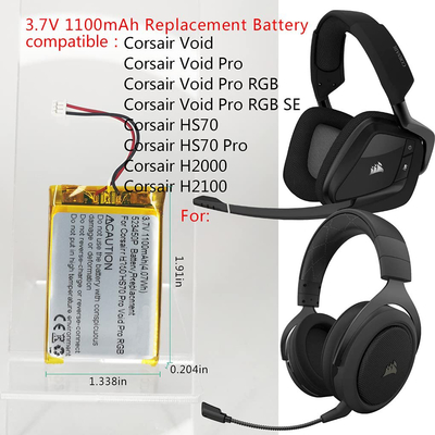 3.7V 1100mah Corsair Void Pro / Penggantian Baterai Corsair Void 523450P