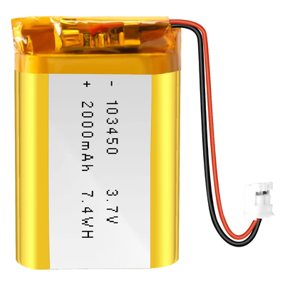 NCM Baterai Li Ion Isi Ulang 3.7v 2000mah / Konektor Baterai Lithium Ion JST