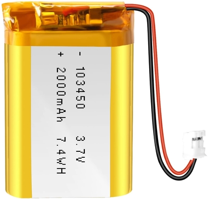 NCM Baterai Li Ion Isi Ulang 3.7v 2000mah / Konektor Baterai Lithium Ion JST