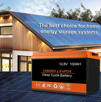 Baterai Penyimpanan Energi Surya LFP 100AH ​​12V Baterai Lithium Isi Ulang BMS